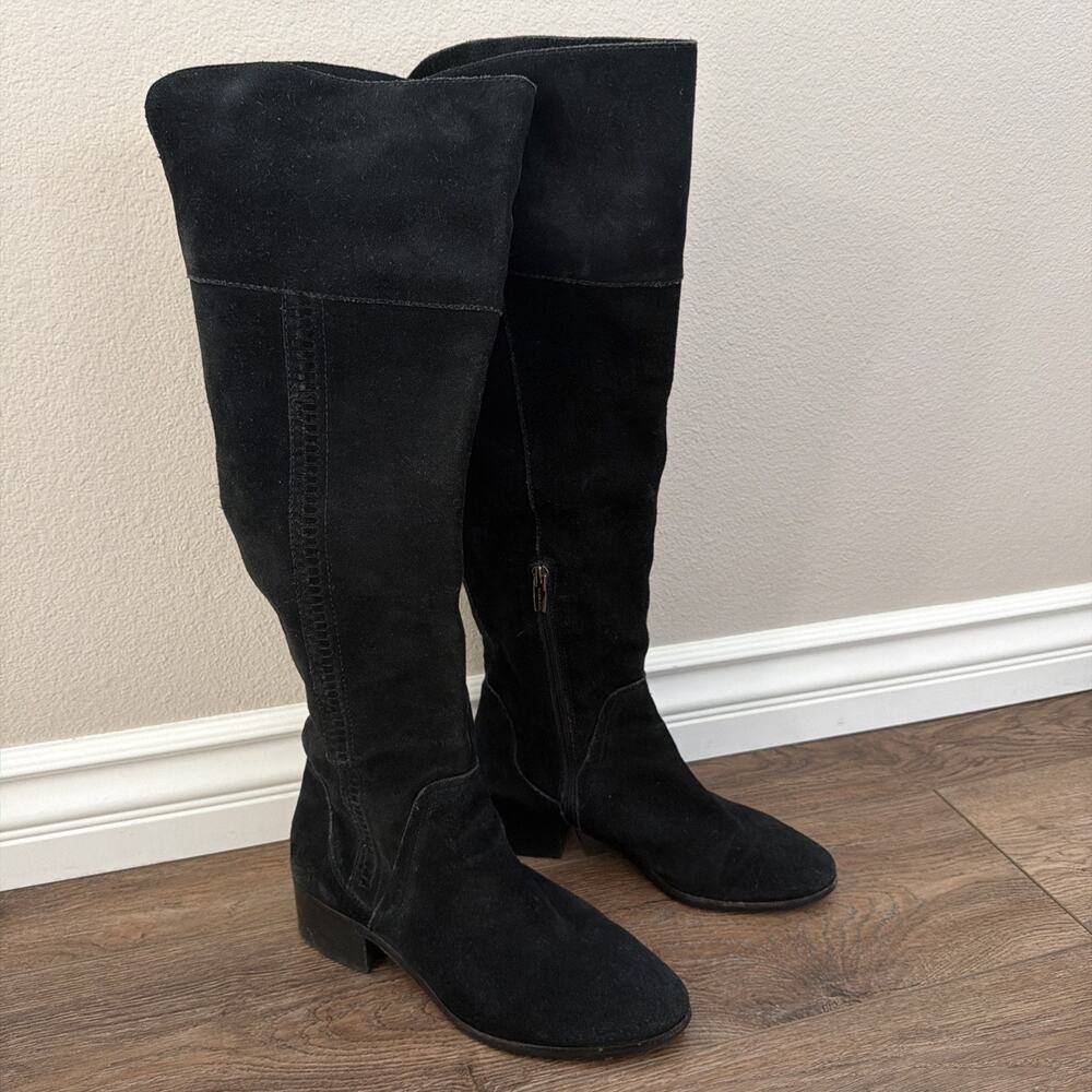 Vince Camuto Kochelda Over the Knee Boot Womens 9.5 Black Suede Side Zip Edgy - Picture 13 of 13